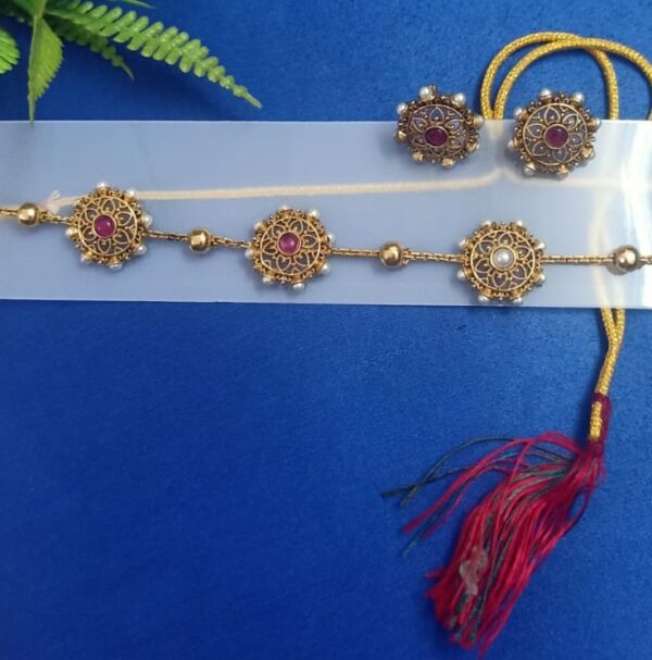 Antique Floral Kemp Necklace Set