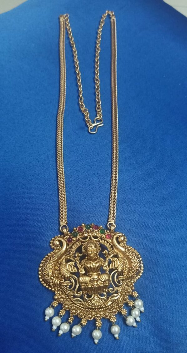 Antique Lakshmi Temple Necklace Set - Image 2