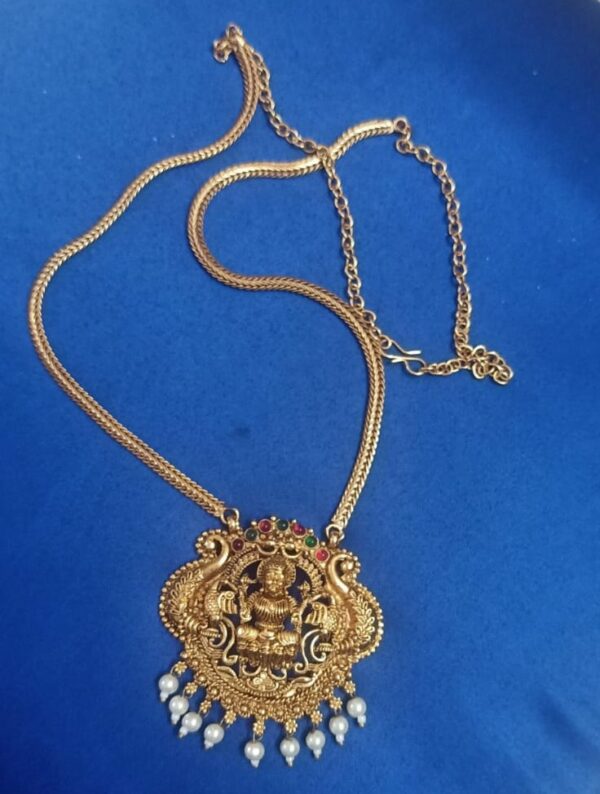 Antique Lakshmi Temple Necklace Set - Image 3
