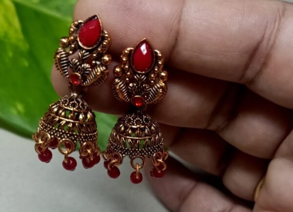 Antique Stone Jhumka Earrings