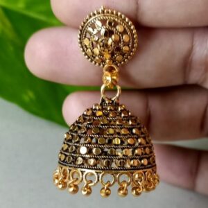 Classic Antique Gold Jhumka Earrings