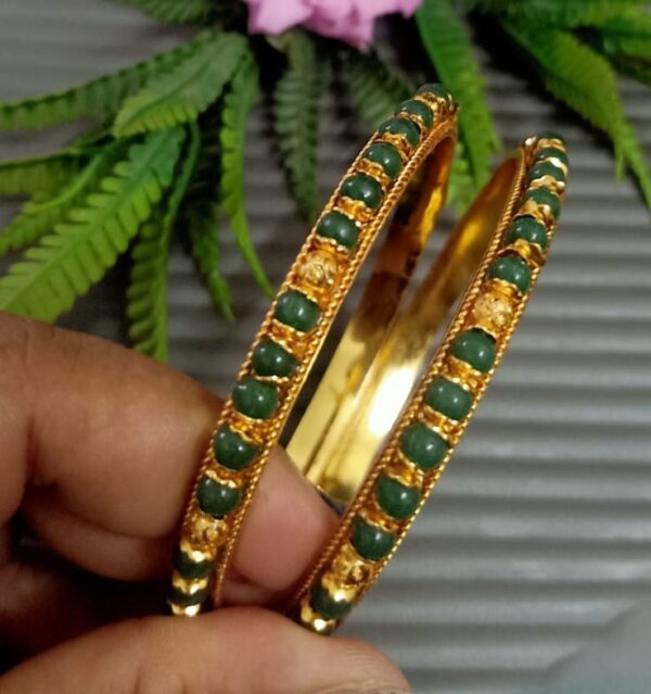 Green pearl bangle set - Image 3