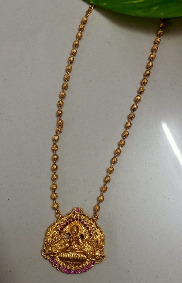 Lakshmi Devi Temple Pendant Necklace - Image 2