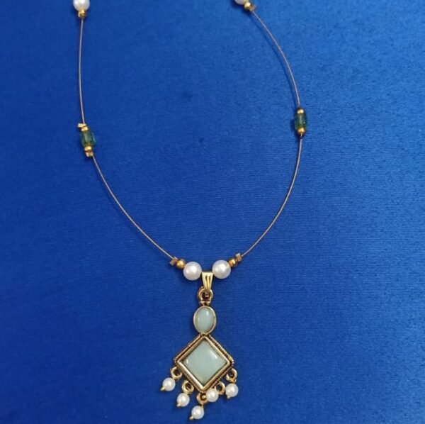 Pastel blue Stone Pendant Necklace - Image 2