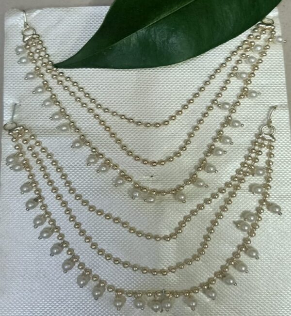 Pearl White maati ear chain - Image 2