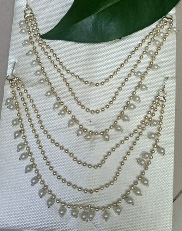 Pearl White maati ear chain