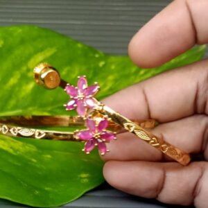 Pink flower bracelet