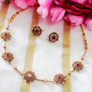 Antique Floral Kemp Necklace Set