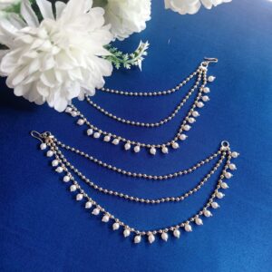 Pearl White maati ear chain